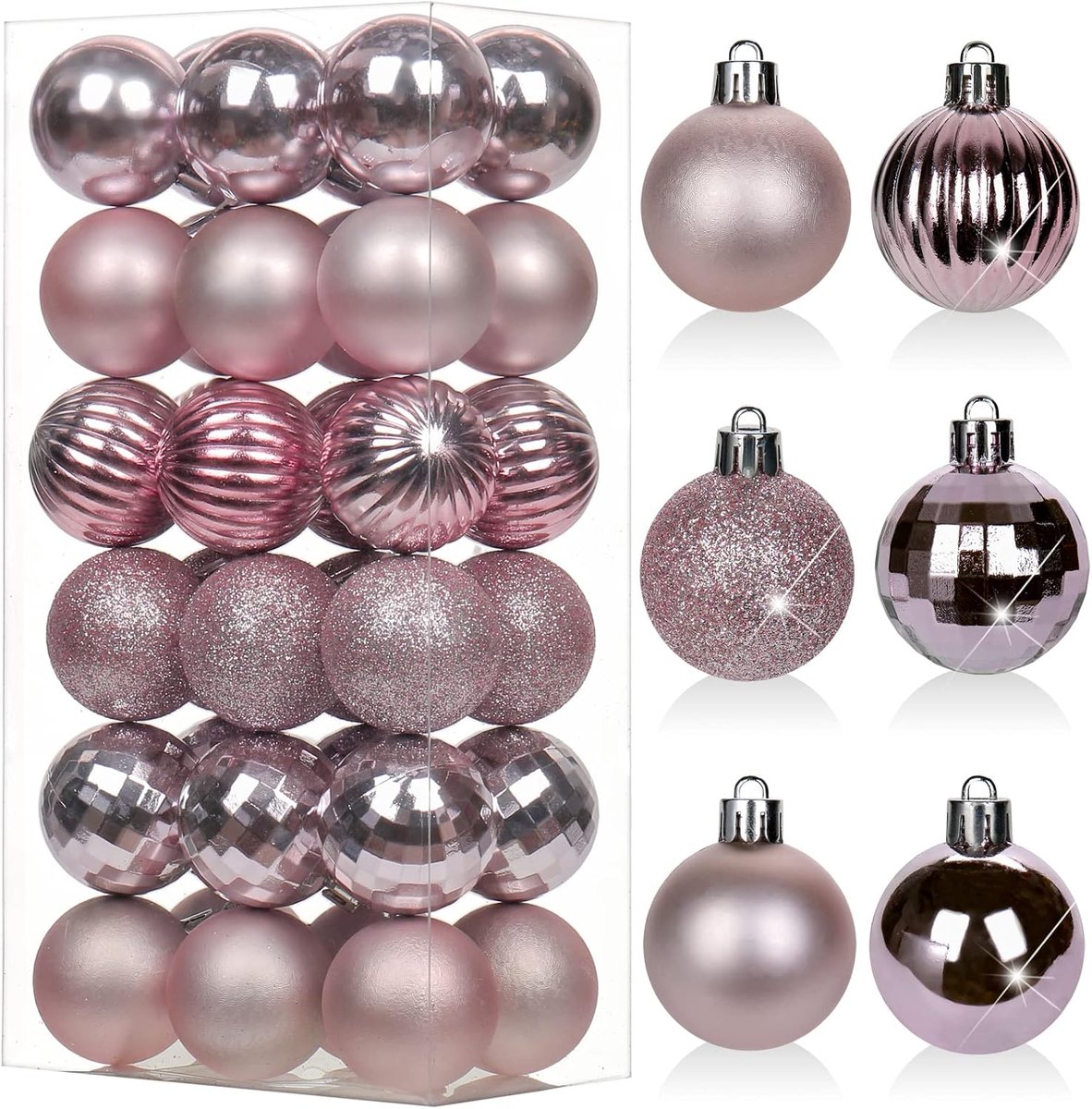 Kerstballen van 4 cm, kunststof kerstboomversiering met ophangoog, kerstboomversiering voor bruiloft, feestdagen, feest, Kerstmis, Halloween, woondecoratie