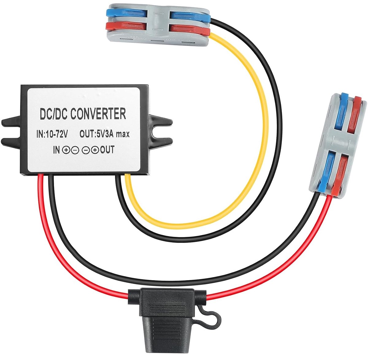 10-72V naar 5V3A Power Converter voor binnen en buiten, waterdicht, 2S.