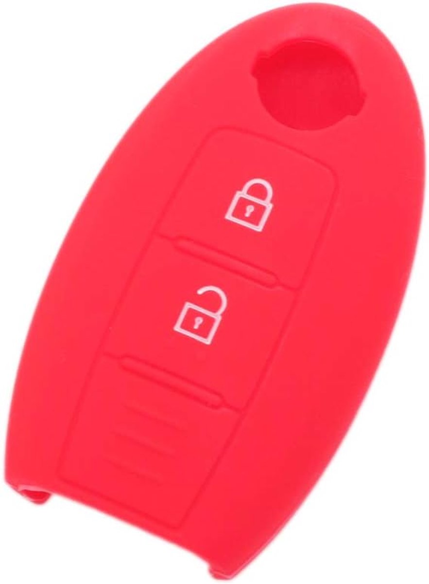 Cover Protector Case Houder Skin Jacket Compatibel met NISSAN 2 Knop Smart Remote Key Fob CV9506 Rood