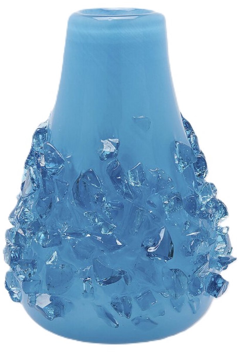 EDG - Vaas- Glas - blauw - D21 x H29 cm - Opening 5,5 cm
