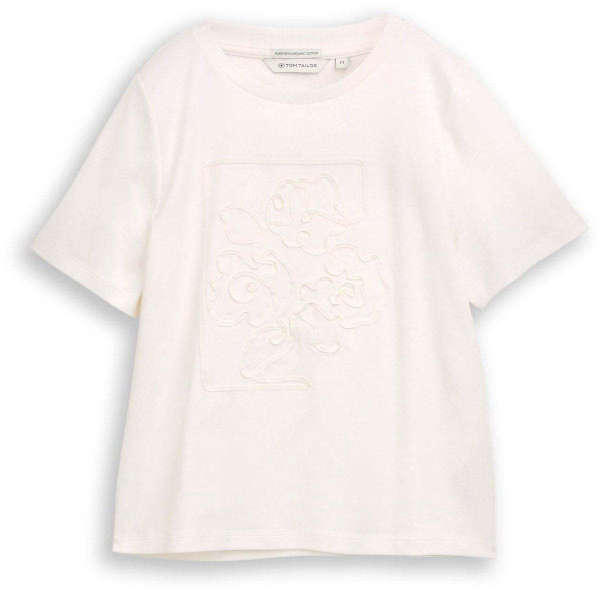 Tom Tailor - T-shirt van katoen - Maat XXL - off white