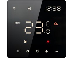 Wi-Fi kamerthermostaat – Tuya Smart elektrische verwarmingsfolie - Slimme thermostaat - Digitale LED-controller – Vloerverwarmingsthermostaat - Touchscreenbediening – Smart Living - 16A - Zwart