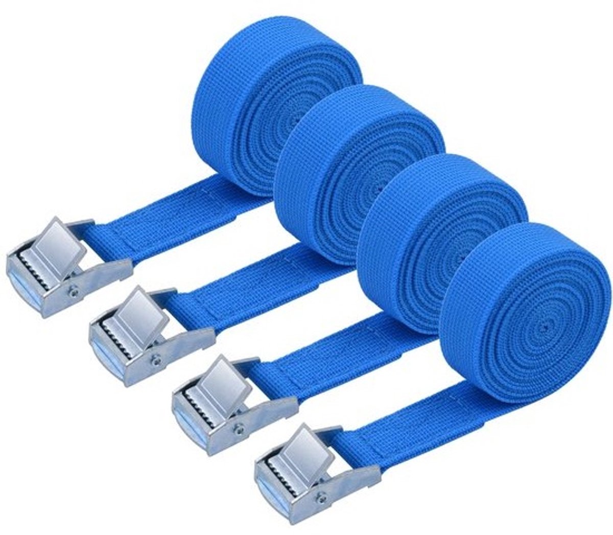 SolidKeus - 4 Stuks Hoge Druk Spanbanden 2 Meter met Clip Sluiting