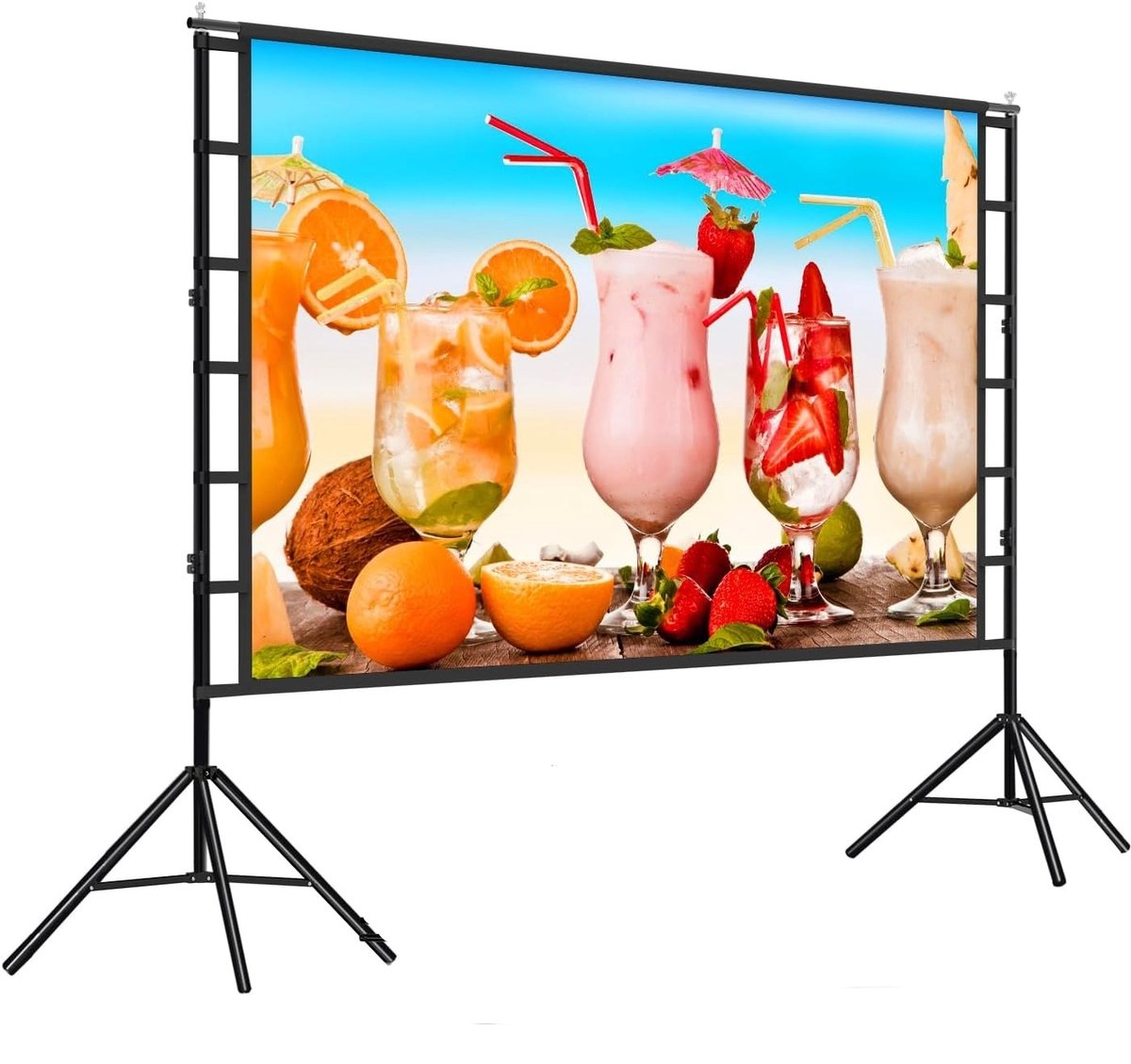 16:9 Projectiescherm met Statief – Projectiescherm – Beamer Scherm – Projector Scherm – Dubbele Tripod – Kreukelvrij – 84 inch