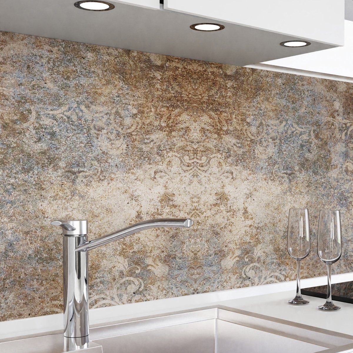 Keuken achterwand zelfklevend - Spatscherm keuken - Spatwand fornuis - Muurbeschermer - Verstevigde PET folie - 0,4 mm - Mat - Ornamenten - 220 cm x 60 cm