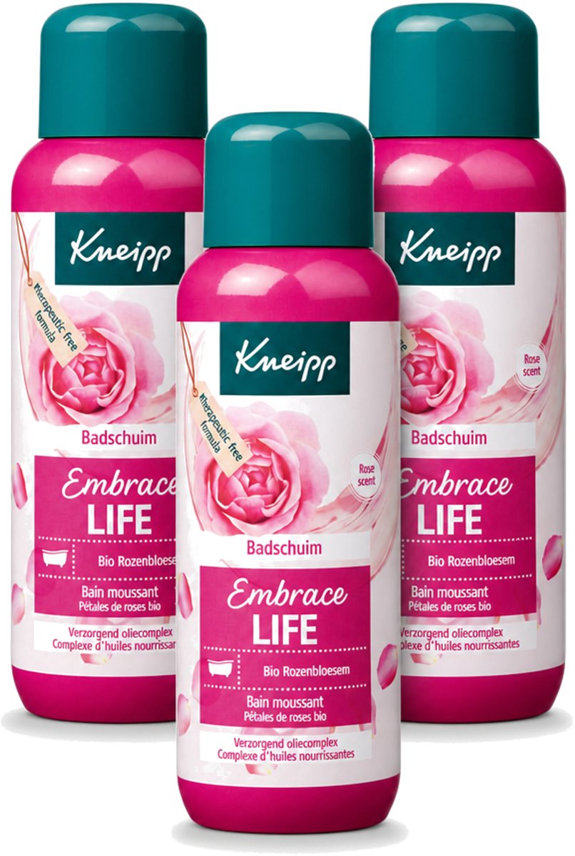 3 x Kneipp - Badschuim - Embrace Life - Anti-Aging verzorging - 400 ml - Voordeelverpakking - 3 stuks