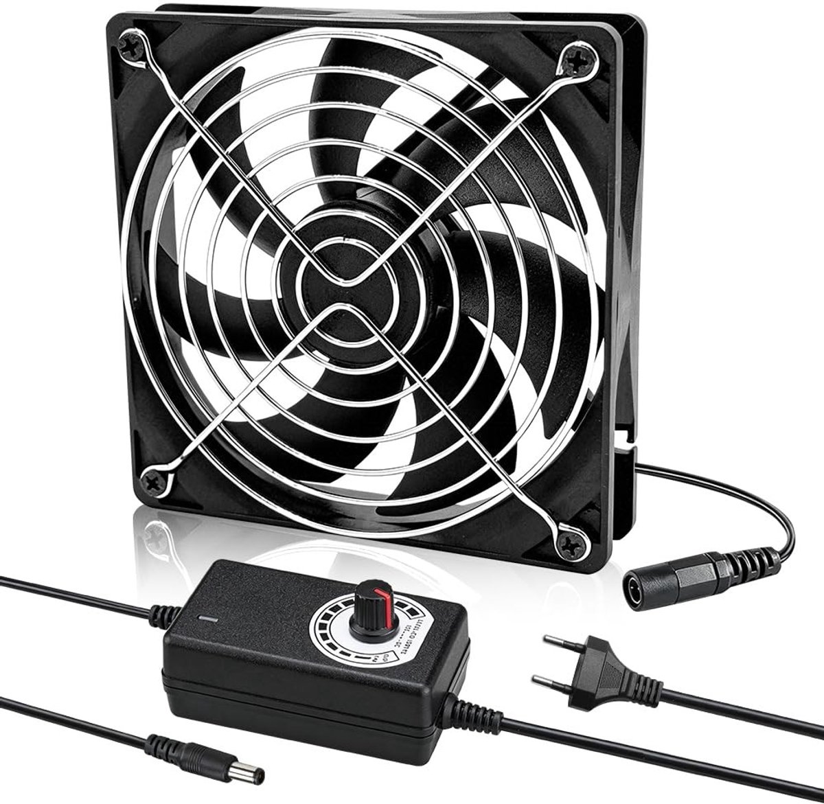 Krachtige 120mm Case Fan met Snelheidsregeling voor PC, TV Box, Chassis en Router - 3000rpm, 12V, AC 110V/220V