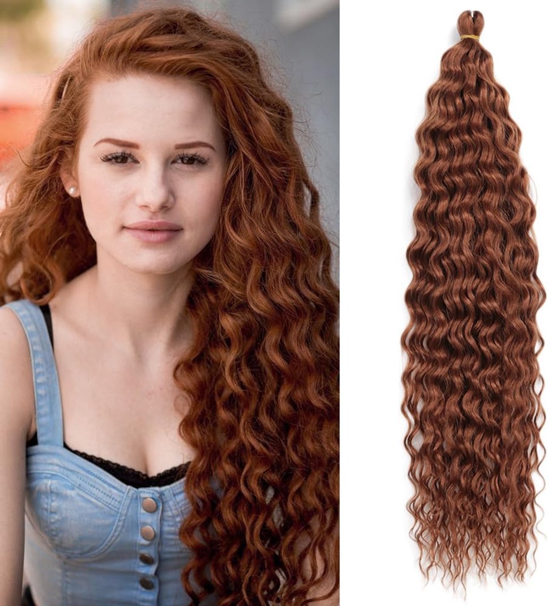 Twist Gehaakt Haar Watergolf Twist Haarbundels Synthetische Krullend Vlechten Haaruitbreiding Ombre Kinky Curl Vlechten Haarstuk, 26 Inch 3 Packs