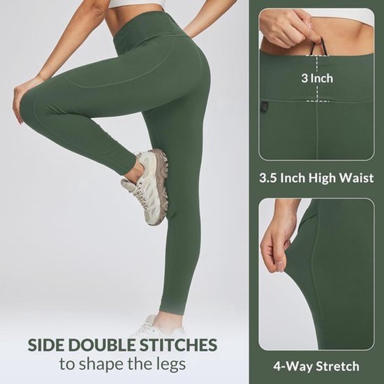 Wandelen Leggings voor Vrouwen met 3 Zakken - Hoge Taille Sneldrogend voor Outdoor Gym — afbeelding 3
