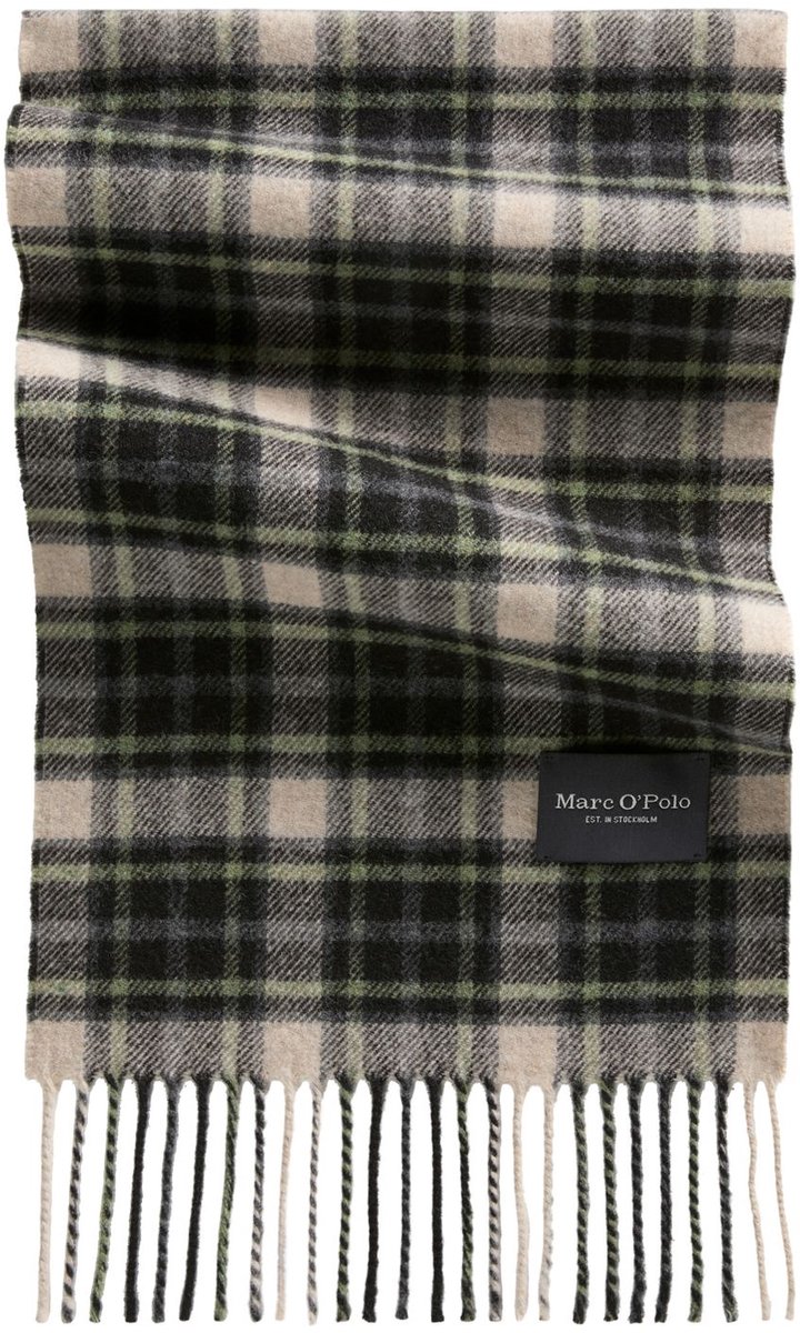Marc O'Polo sjaal Woven Scarf Dark Green / Multi veelkleurig
