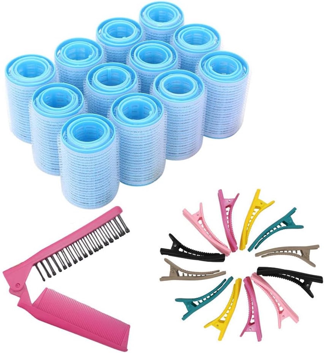 36 stuks Twist Foam Hair Roller Heatless Hair Curlers Flexibele Krulstangen voor kort middellange en lang haar (blauw)