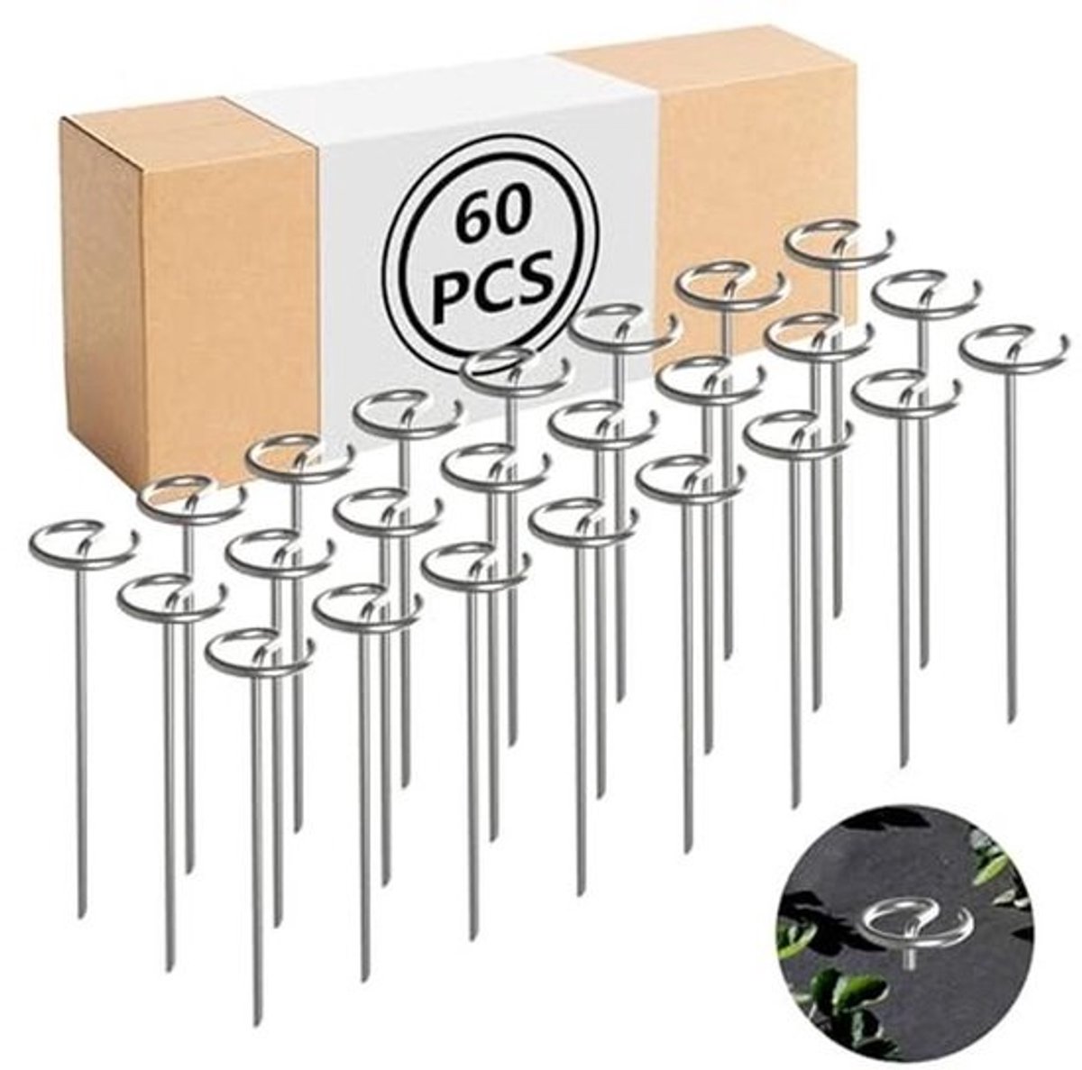 Landschapsnietjes 60 stuks - gegalvaniseerd staal, 15,5 cm, perfect voor tuinprojecten en onkruidbarrières