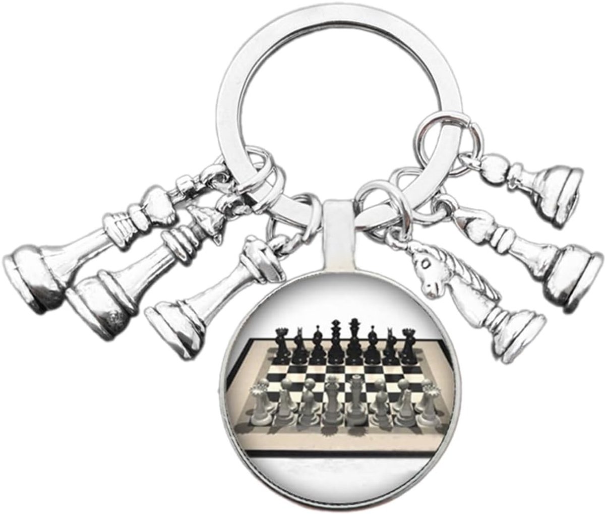 1 x schaakslinger, sleutelhanger, de kleine metalen hanger is ook een praktische sleutelhanger