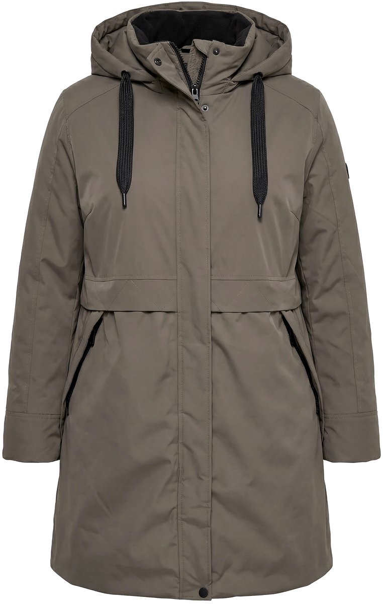Ulla Popken - Dames - HYPRAR functionele parka waterafstotend - Aarde bruin - Maat 58+