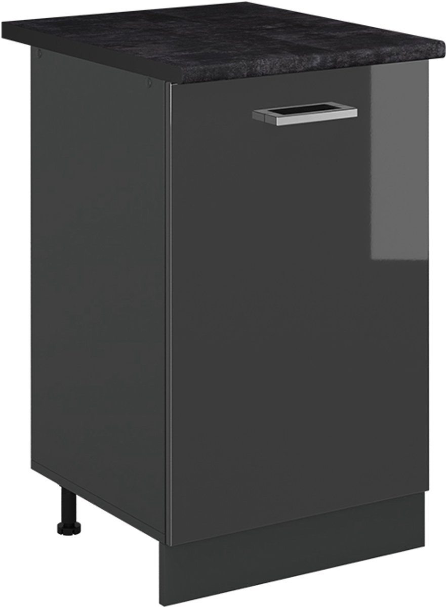 Vicco Keukenonderkast R-Line, Antraciet Hoogglans/Antraciet, 50 cm antraciet werkblad