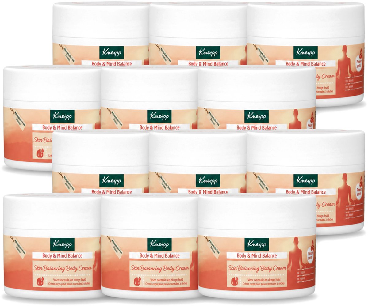 12 x Kneipp - Body crème - Body & Mind Balance - Iris & Vetiver - 200 ml - Voordeelverpakking - 12 stuks