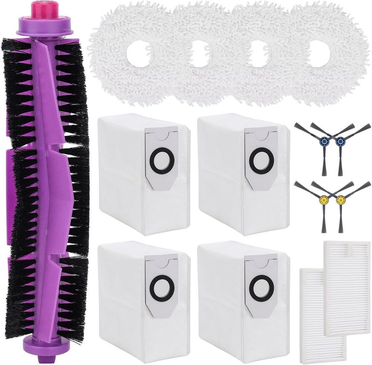Complete 15-delige Accessoireset voor Stofzuigers met Hoofdborstel, Zijborstels, Filters en Mopdoeken