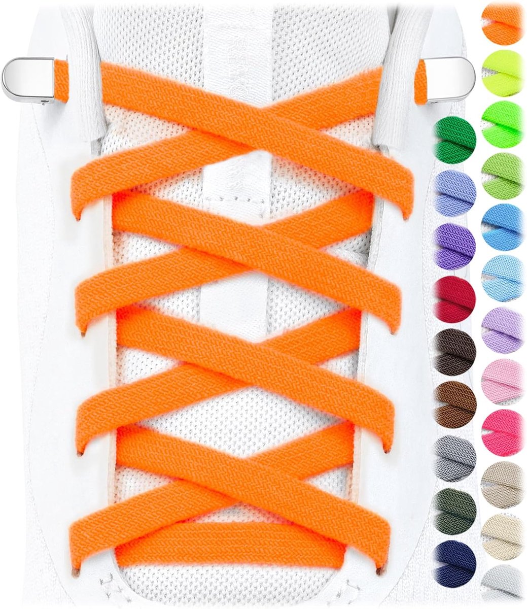 2 paar elastische veters voor kinderen en volwassenen sportschoenen sneakers platte schoenveters elastisch zonder knopen