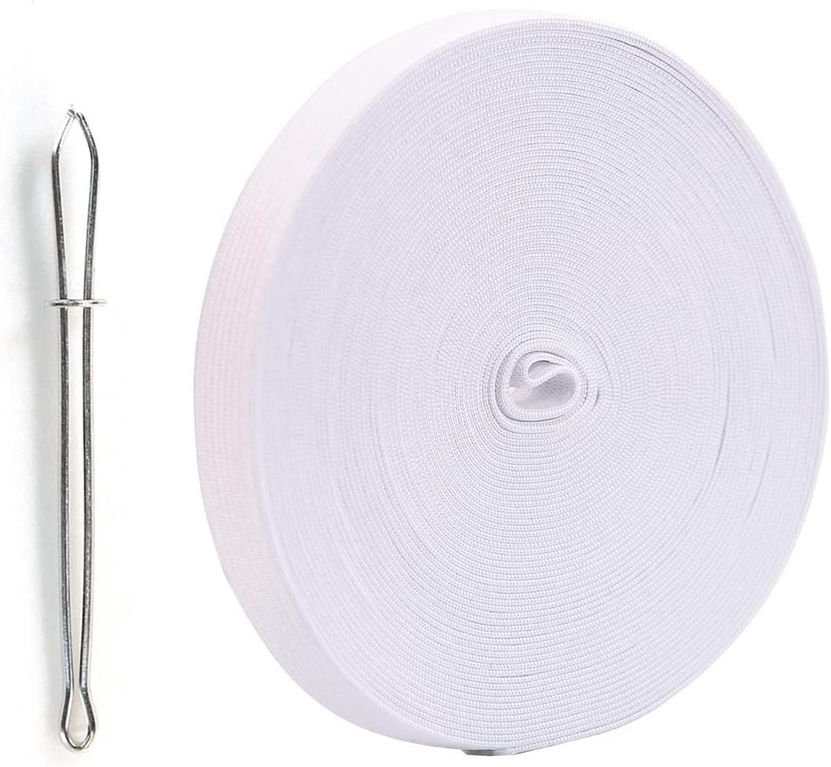 Band naaien, wit, 15 mm breed, 12 m lang, broekrubber, brede elastische band, elastische band voor doe-het-zelf handwerk, naaiaccessoires