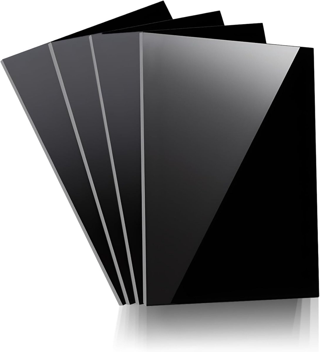 Acrylplaat A4 Zwart - 4 Stuks 3mm Plastic Plaat voor Modelbouw, Knutselen en Decoratie - Snijbaar en Geschikt voor Meubelstands en Schilderen