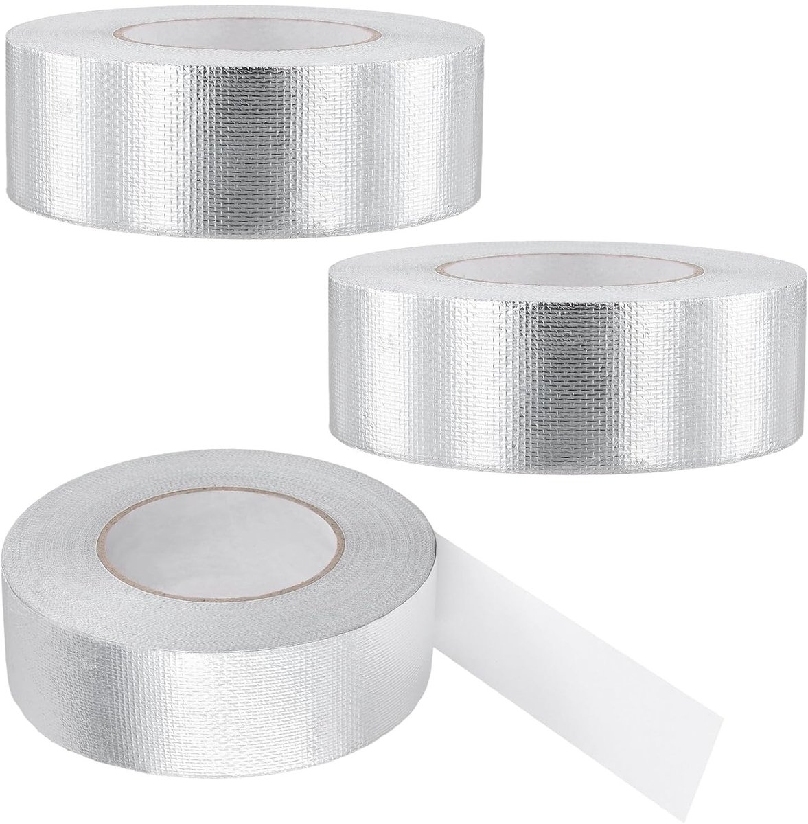 Set van 3 Aluminium Plakbanden 50 mm x 50 m, Hittebestendig voor Reparatie, Afplakken en Isolatie