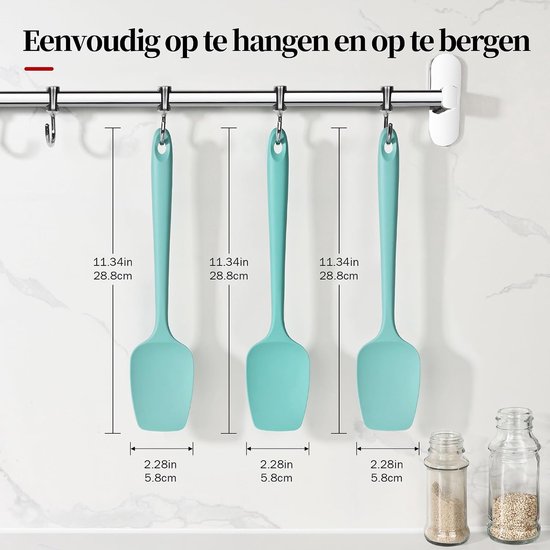 315°C Hittebestendige Siliconen Lepelspatel Set Van 3, Hemelsblauw — afbeelding 2