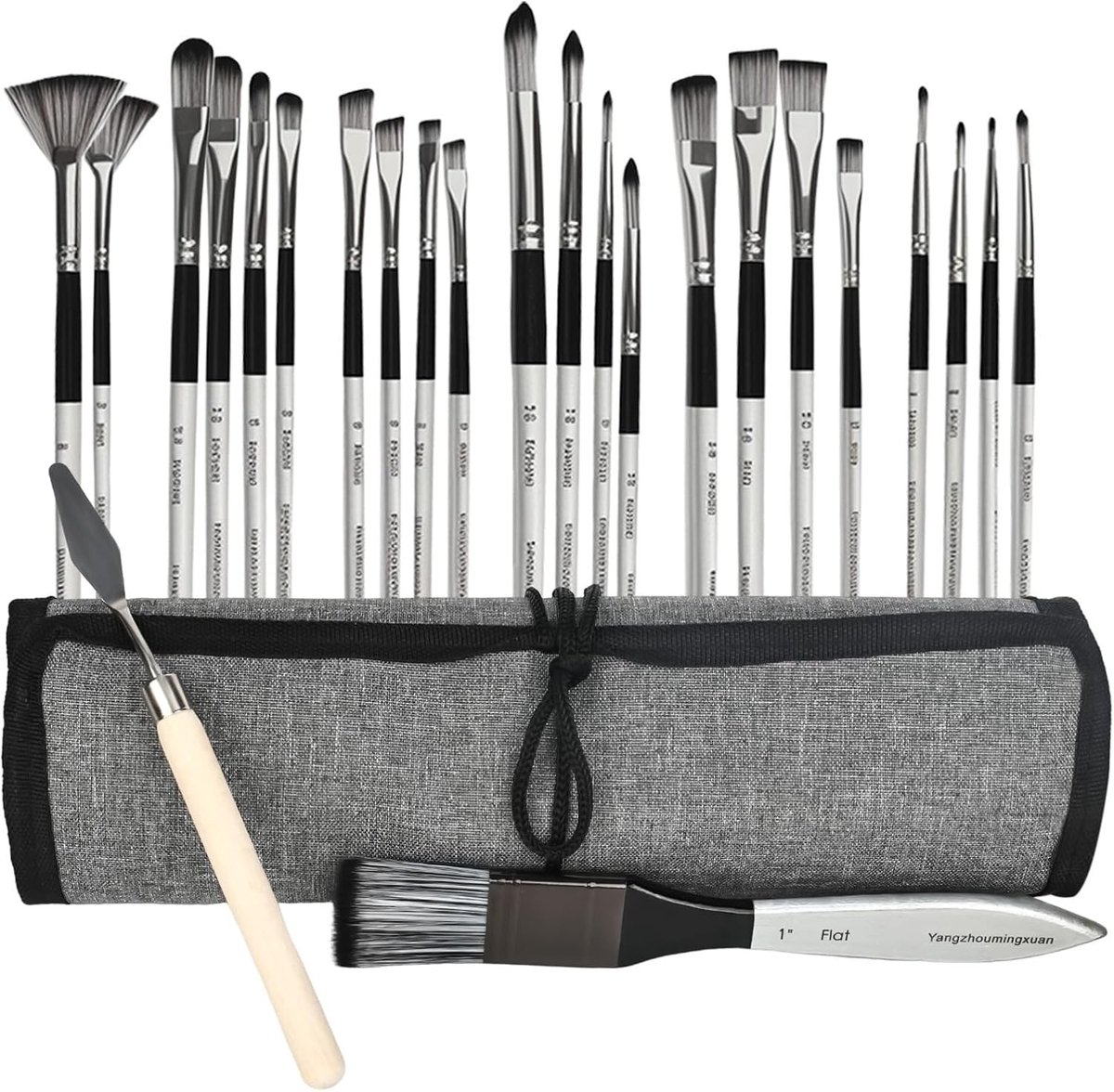 24-delige Verfkwasten Set met Organizer Tas voor Acryl, Olie, Aquarel en Gouache Schilderen