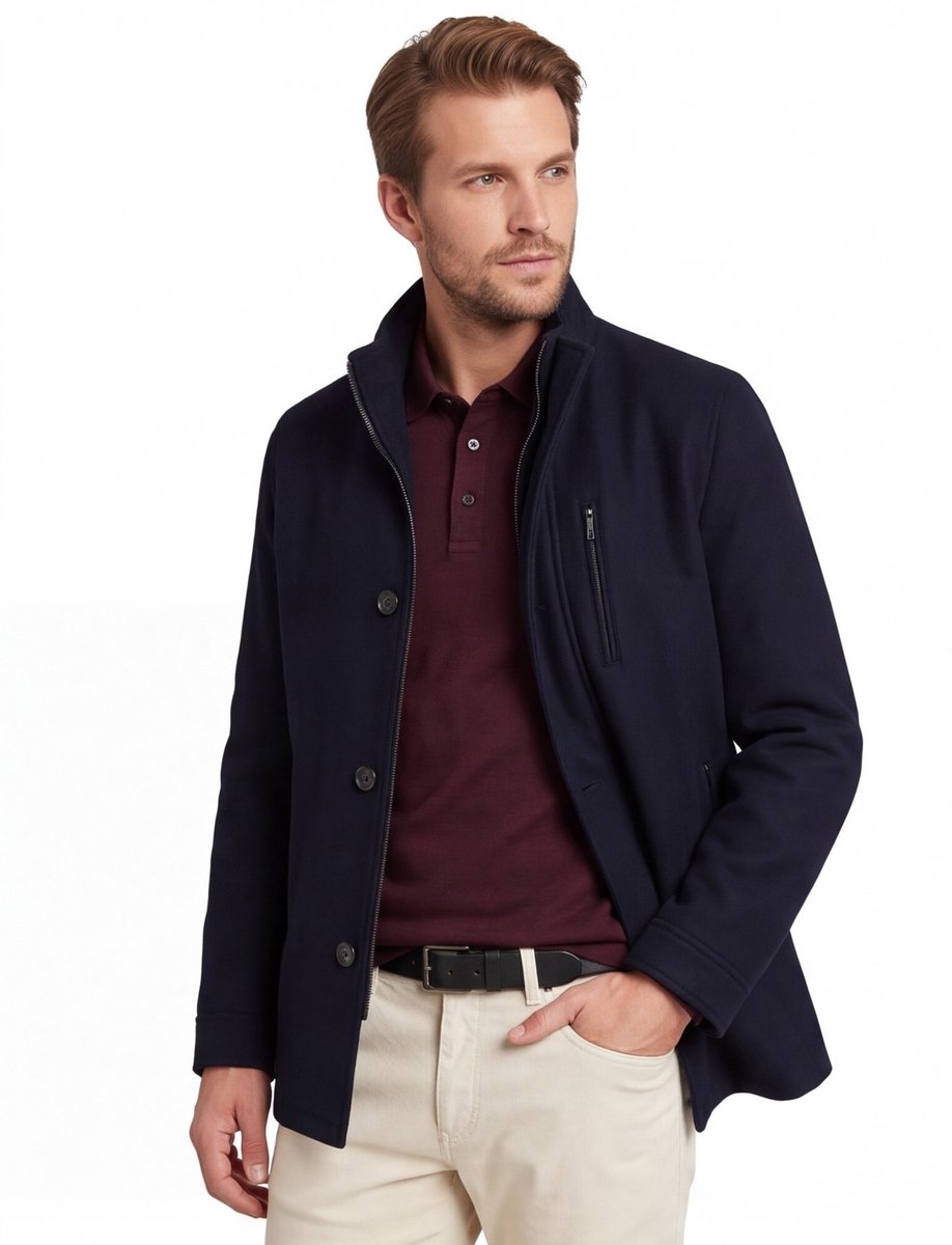 Bugatti winterjas donkerblauw