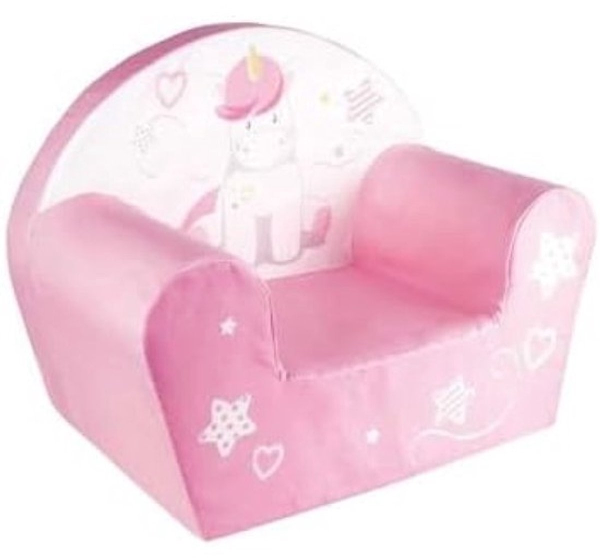 Kinderstoel met eenhoorn design - Roze knuffelstoel voor meisjes