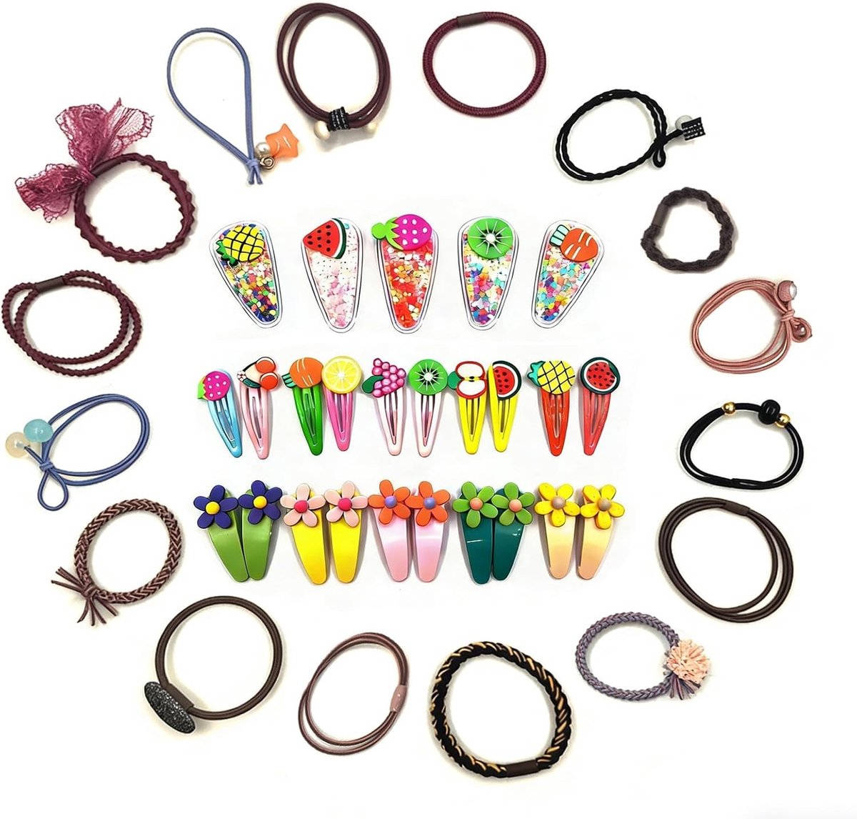 Schattige Haarspeldenset met 37 Stukken voor Dikke en Krullende Haarstijlen, Perfect voor Sport en Make-up Decoratie