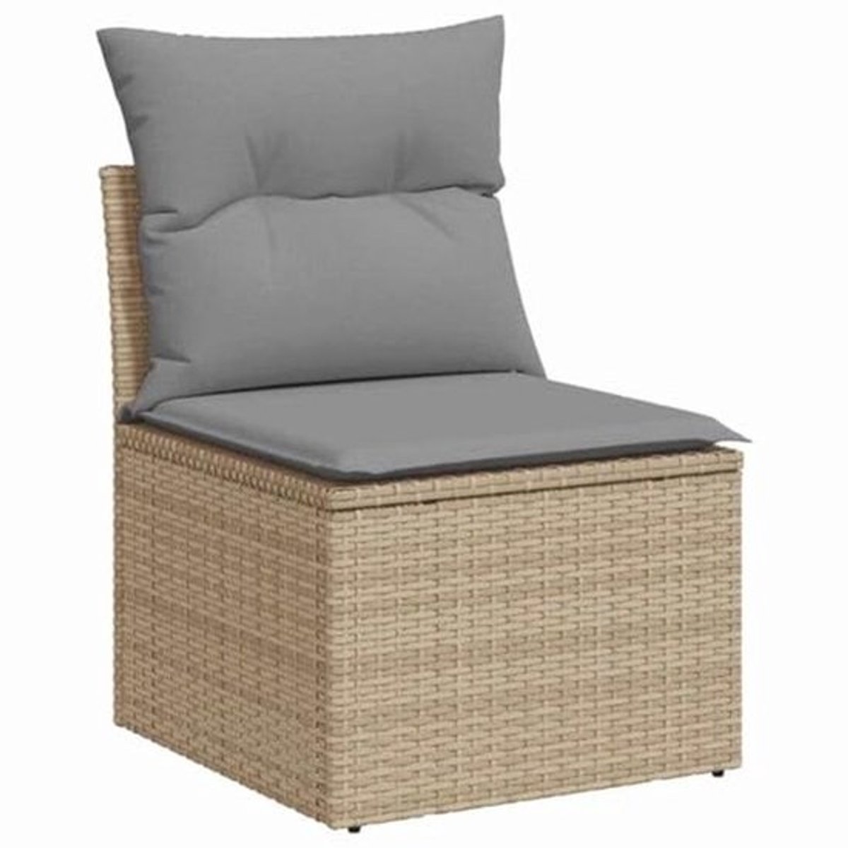 Lounge Tuinbank zonder Armleuning met Kussens van Poly Rattan - Buitenmeubelen