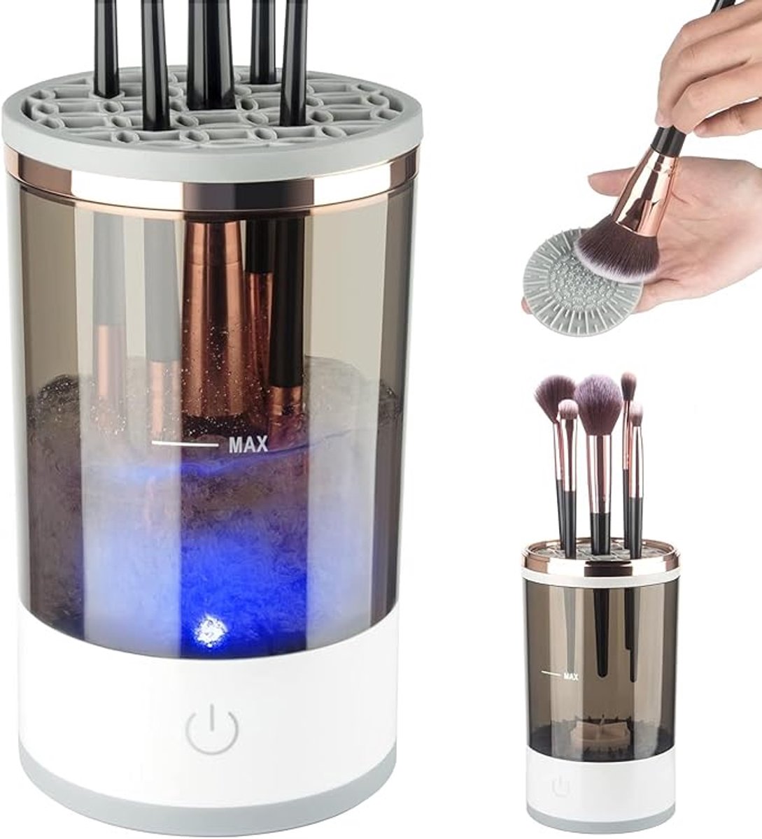 Elektrische Make-up Kwastenreiniger – Automatisch & Draagbaar | Dieptereinigingstechnologie | Alle Kwasten | Ideaal voor Visagisten