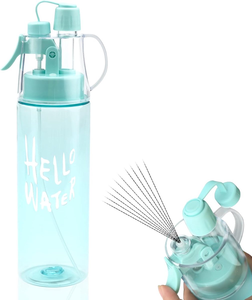 580ml sport waterfles drinkfles nevelen water drink fles met flip-rietje, voor fietsen fitness wandelen hardlopen bergbeklimmen, outdoor sport hydratatie bevochtiging koeling
