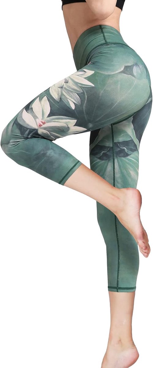 Capri-sportlegging voor dames, hardlooplegging, hoge taille, bandage, stretch, fitness, yogabroek
