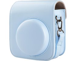Cameratas voor Fujifilm Mini 12, PU-leer, beschermhoes, compatibel met Instax Mini Instant en Digital Hybrid-camera, hemelsblauw, mode