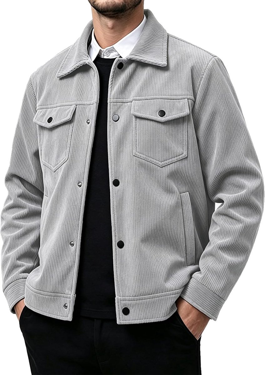 Heren corduroy hemd button down dunne jas heren