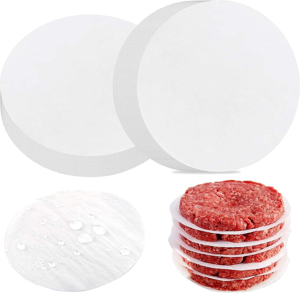 Ronde burgerpapieren 13 cm met anti-aanbaklaag - 500 stuks - Ideaal voor BBQ, Catering en Feestjes