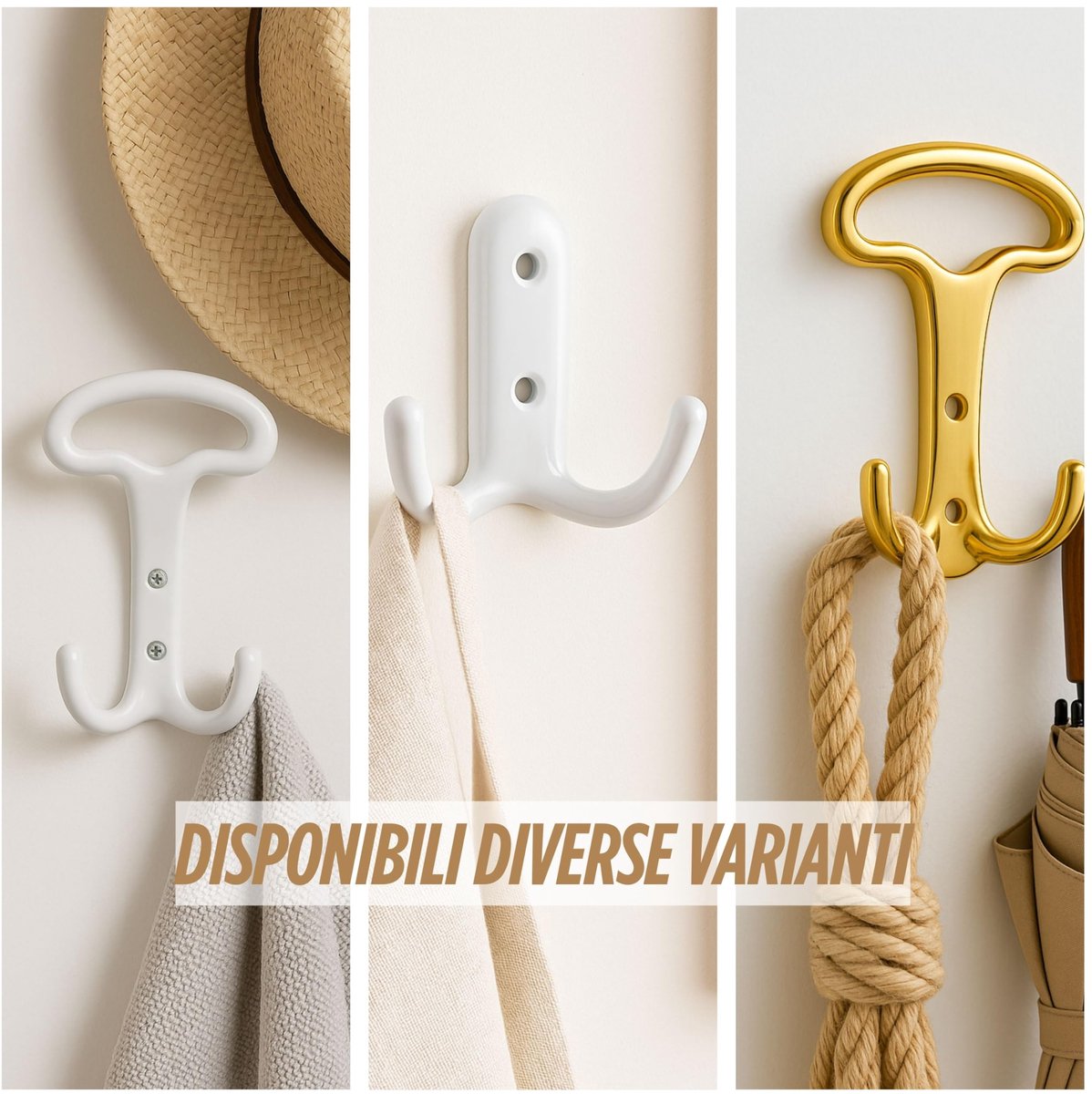 Wandkaphaken voor jassen - 3 stijlhaken - zwart - ideaal voor organisatie - ShopVlot