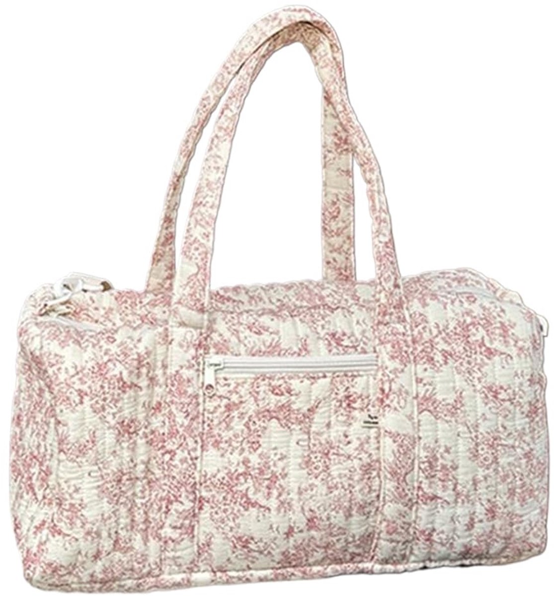 Duffle Bag Gewatteerd 41cm - Bloemen Katoen - Esthetische Weekender Tas - Ideaal als Luier Tas - ShopVlot