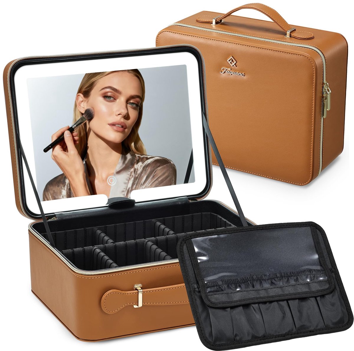 Make-uptas make-up organizer box - bruin - stijlvol ontwerp - perfect voor reizen - ShopVlot