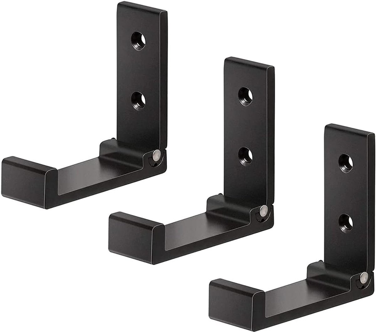 Opvouwbare wandhaak 3PCS - aluminium zwart - onzichtbaar ontwerp - ideaal voor keuken en badkamer - ShopVlot