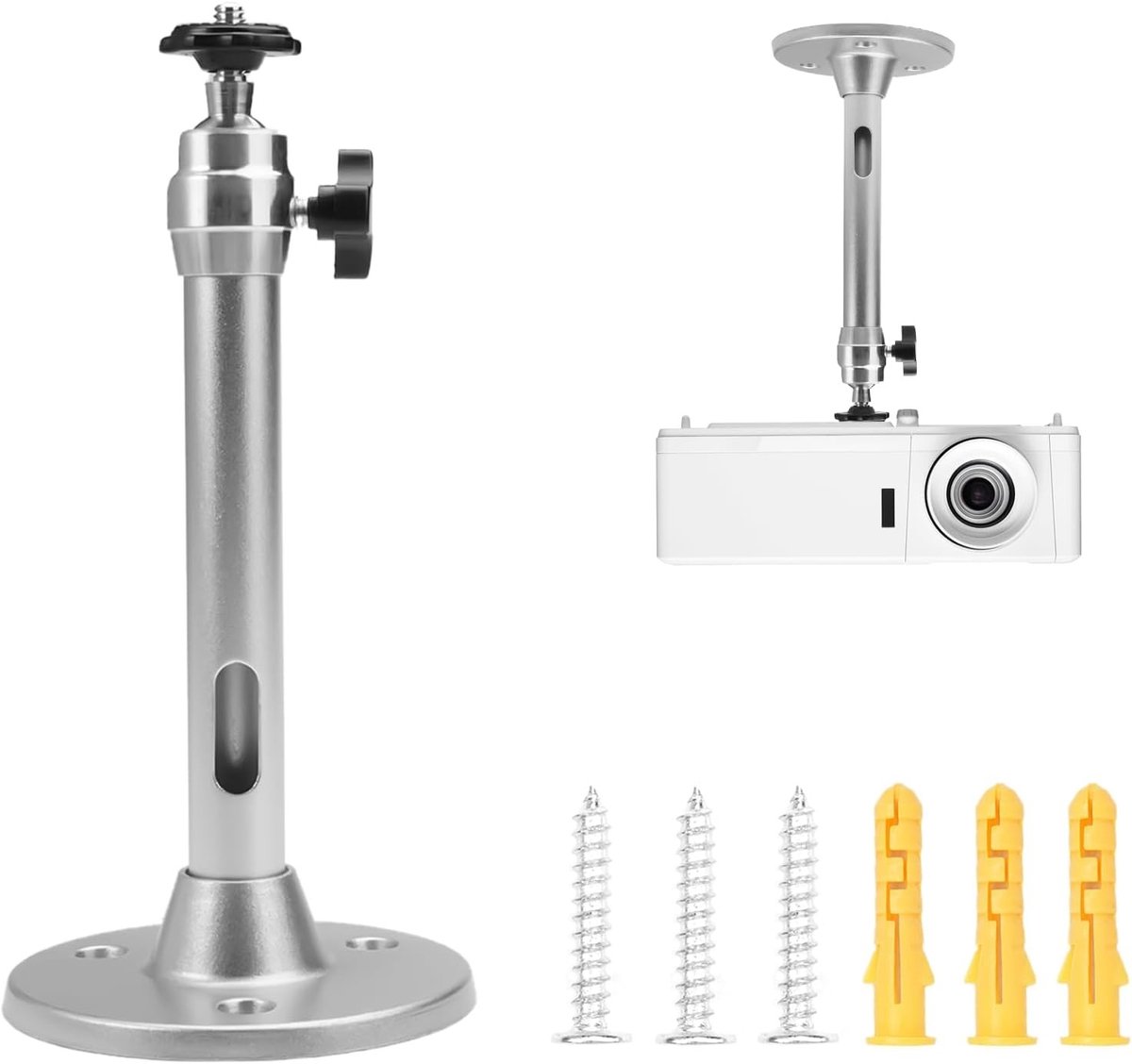 Aluminium projectorhouder met 360° draaibare plafondbeugel voor optimale projectie en installatie