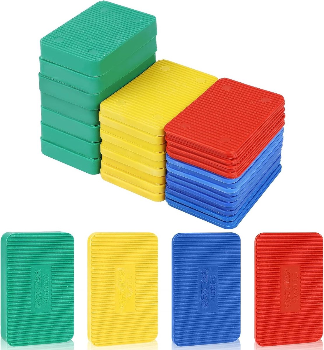 40 Stuks Raam Glazuur Pads, Gemengd 1.5-10 Mm, 60 X 40 Mm voor Perfecte Isolatie en Stevigheid