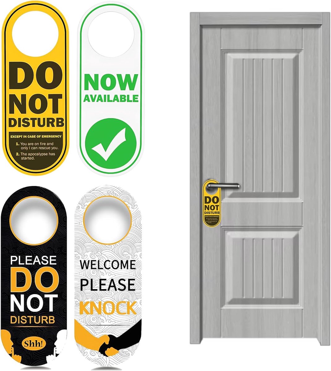 2 storen bordje deurbordje niet storen - klop dubbelzijdige deur creatieve grappige slogan-borden hangend waarschuwingsbord (A)