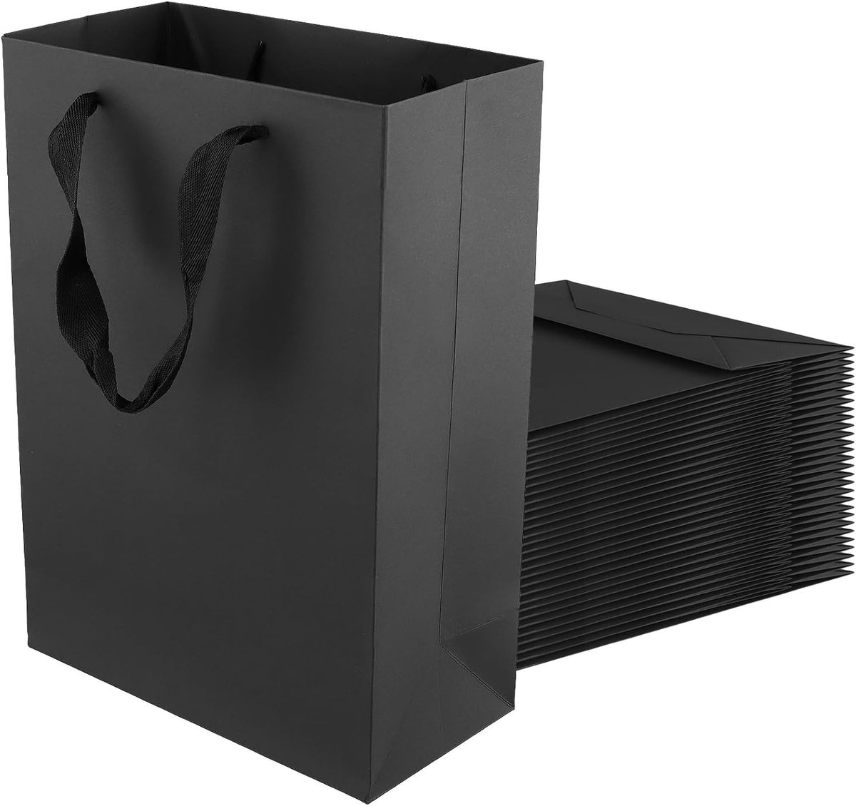 30 Stuks Kraft Papieren Tassen met Handvatten 28x20x10cm, Elegante Cadeautassen voor Feest, Verjaardag en Bruiloft