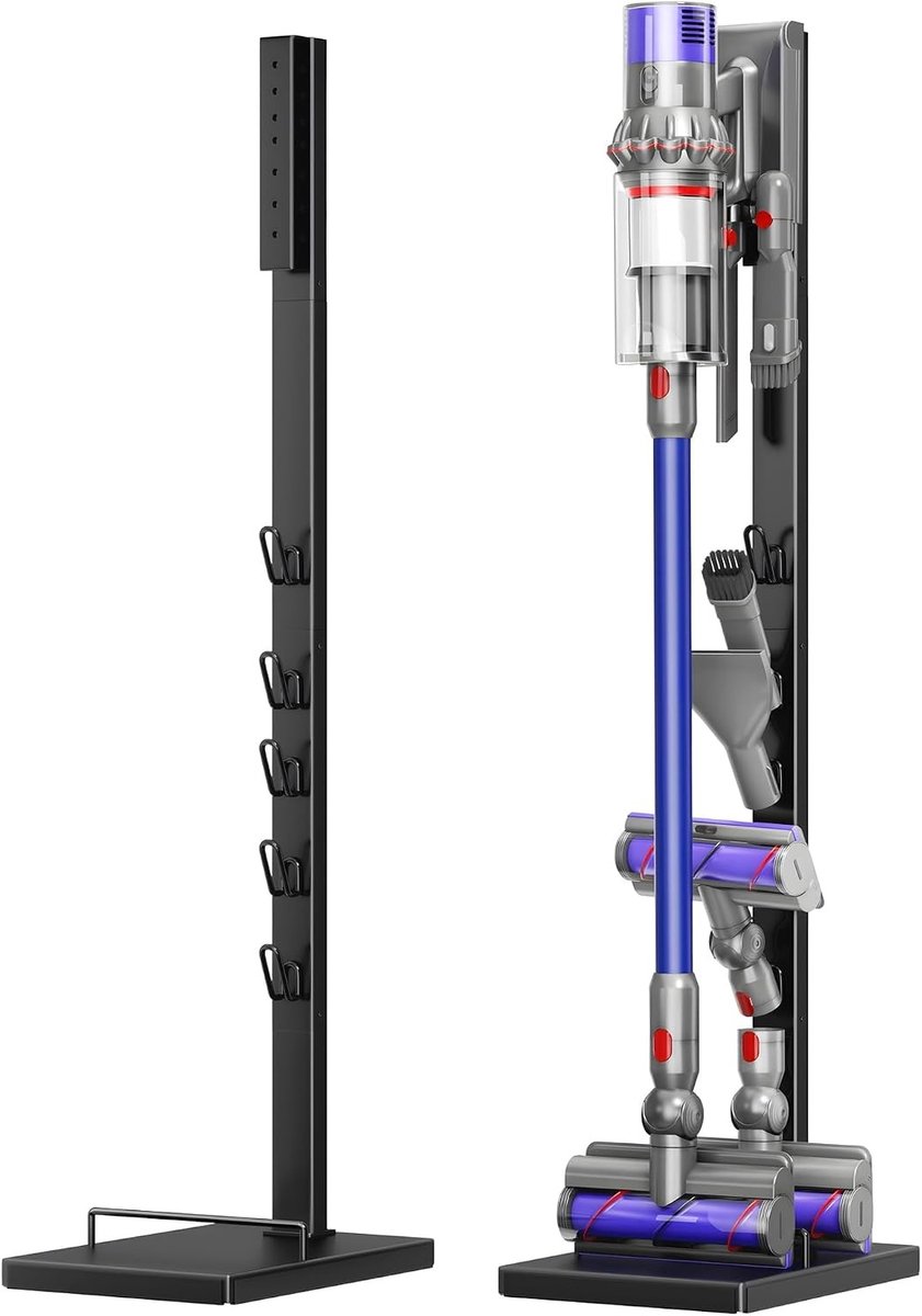 Vacuum cleaner stand voor V15, V12, V11, V10, V8, V7, V6 - Vrijstaande houder met accessoires - Ruimtebesparend en eenvoudig te monteren zonder boren