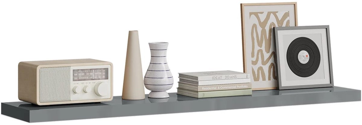 Klarven® Wandplank Zwevend 80cm - Stijlvol Opbergen, Gemakkelijk op te Hangen - B 120 x D 40 cm