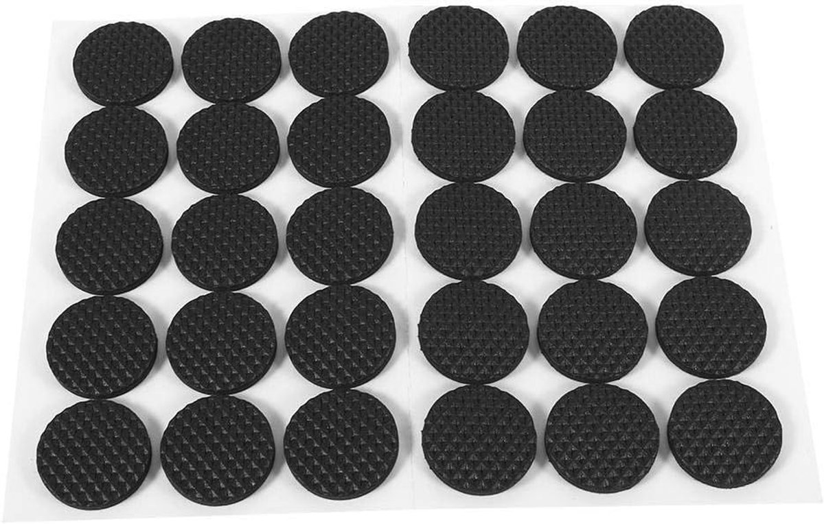 Antislip rubberen voetjesbeschermers 30 stuks - ronde zwarte - zelfklevend - bescherm je meubels - ShopVlot