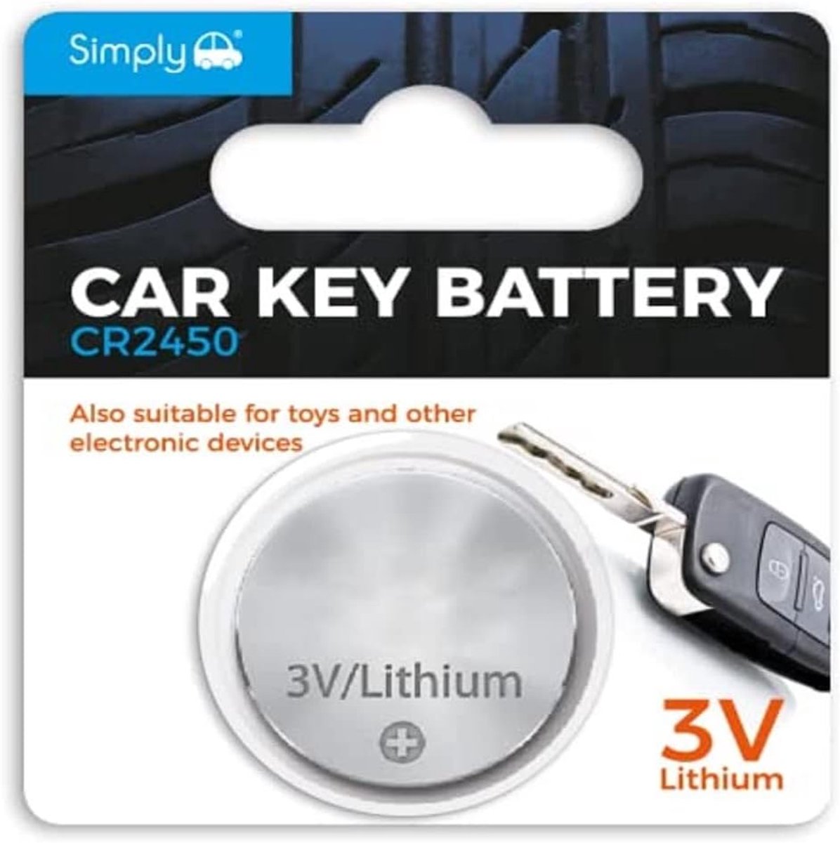 Simply Auto SB-CR2450 Langdurige 3V Lithium Coin Cell Autosleutel Batterij ideaal voor autosleutelhangers, horloges - ShopVlot