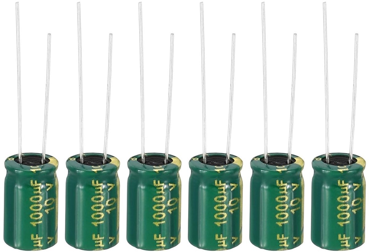 10 V 1000 uF Elektrolytische Condensatoren - 6 Stuks, 8 x 12 mm, Hoge Frequentie Aluminium Voor TV, LCD Monitor, Koelkast en Circuitborden
